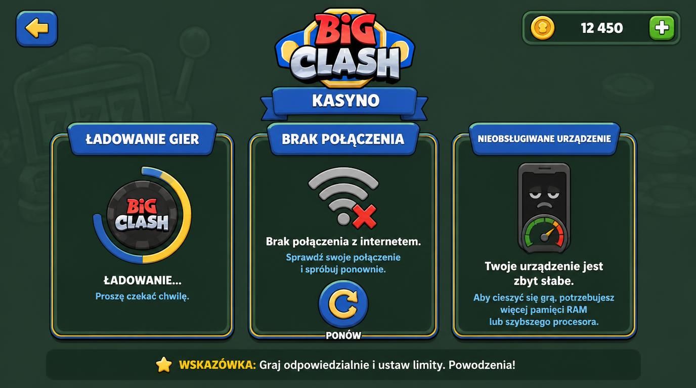 Stabilność aplikacji Bigclash na starszych urządzeniach i podczas przerw w sieci.
